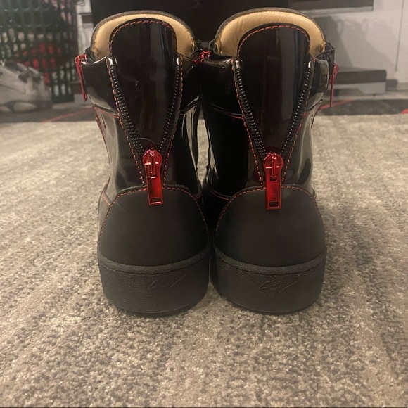 Giuseppe Zanotti Kris Sneakers Men size 8 US Women size 9.5 US Black, red lining - Picture 5 of 7